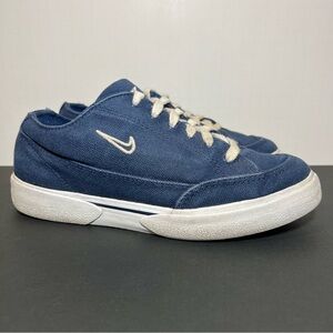 Womens 90s Vintage NIKE GTS Navy Blue Canvas Sneakers / Size 8